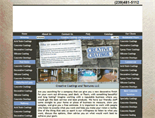 Tablet Screenshot of creativecoatingsfortmyers.com